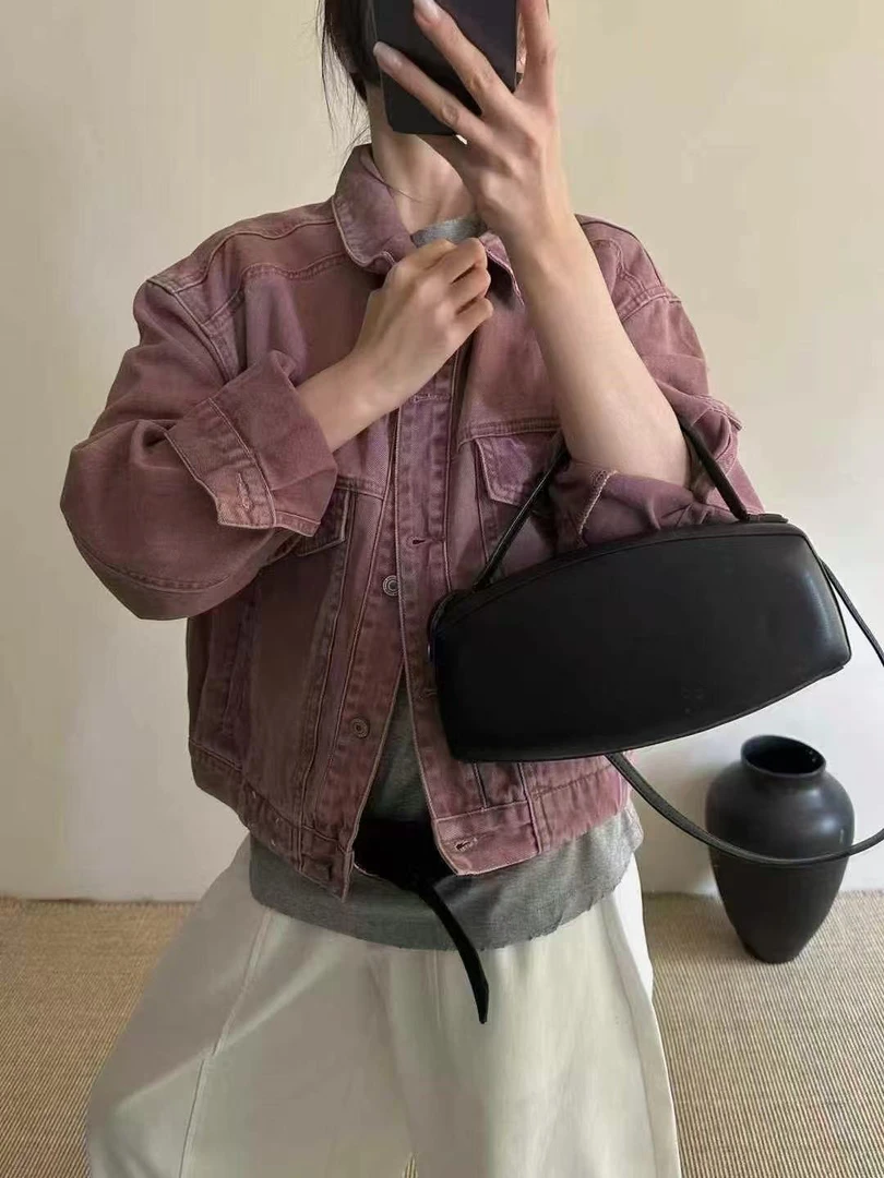 马吉拉双肩线牛仔外套