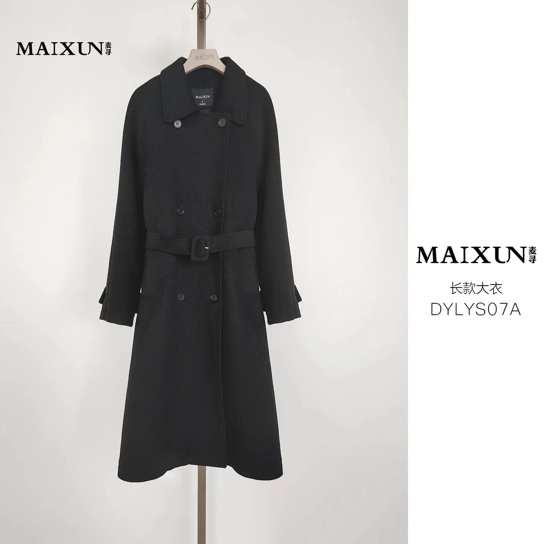 秋冬新款气质显瘦长款双面大衣