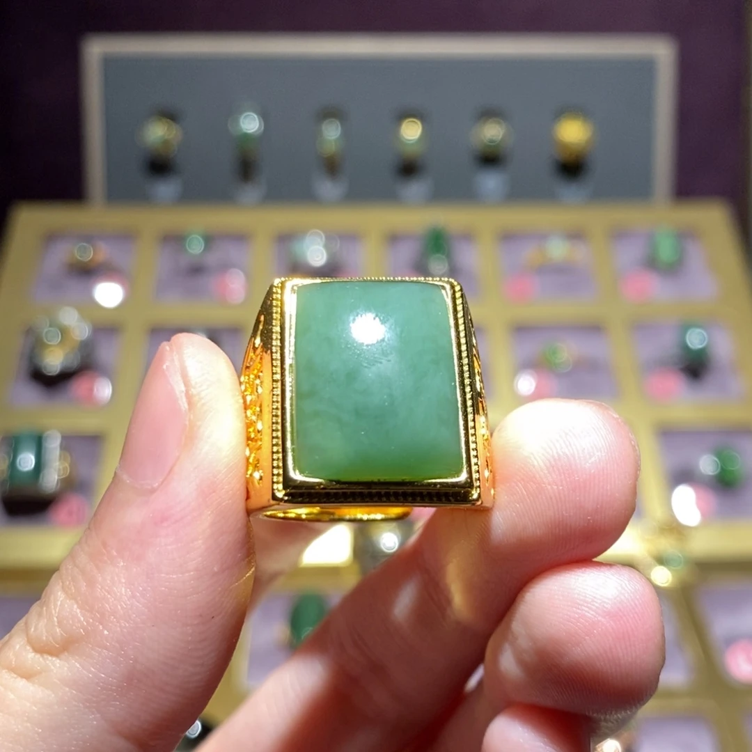 和田玉（碧玉）戒指未镶嵌