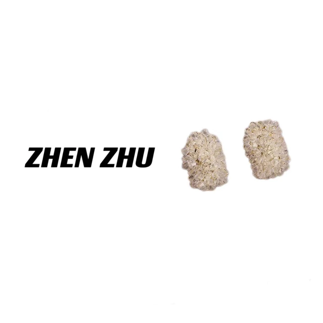 非金属仿水晶耳饰 Zhenzhu Studio E23 闪闪缠绕水晶耳钉 DE1809