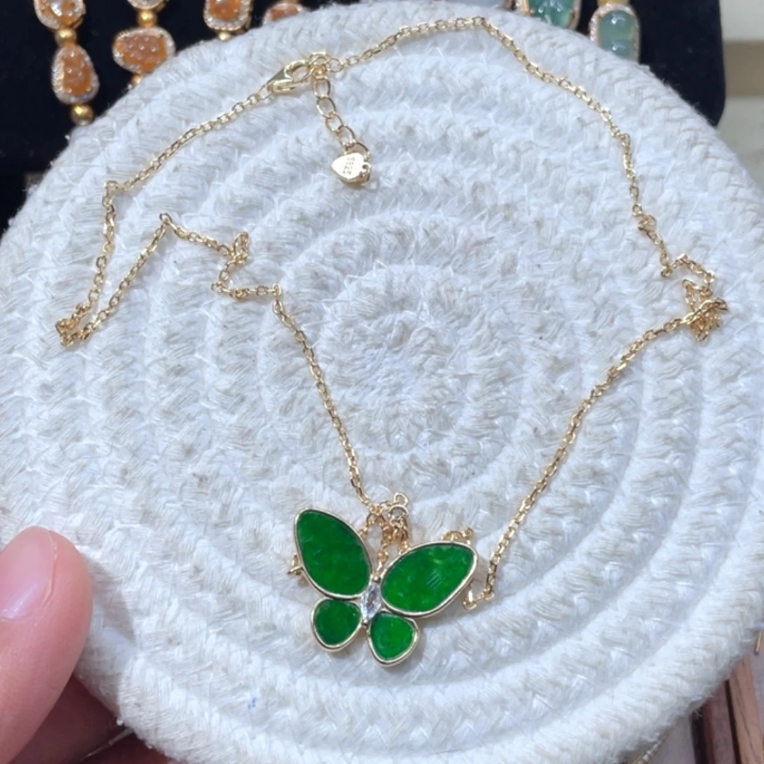 翡翠银S925镶嵌颈饰