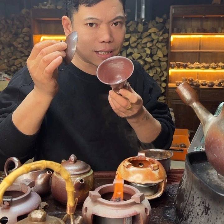 紫砂柴烧W**S斗笠盖碗