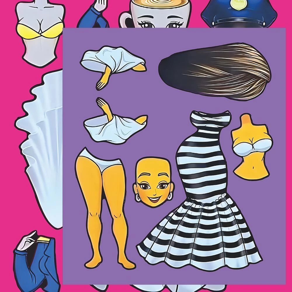 6张山海经全家福换装拼图贴纸爆款新角色男孩手工益智玩具手账贴