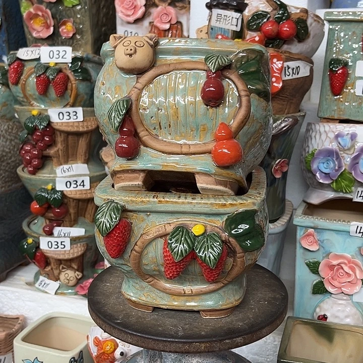 紫砂花盆粗陶材质多肉花盆