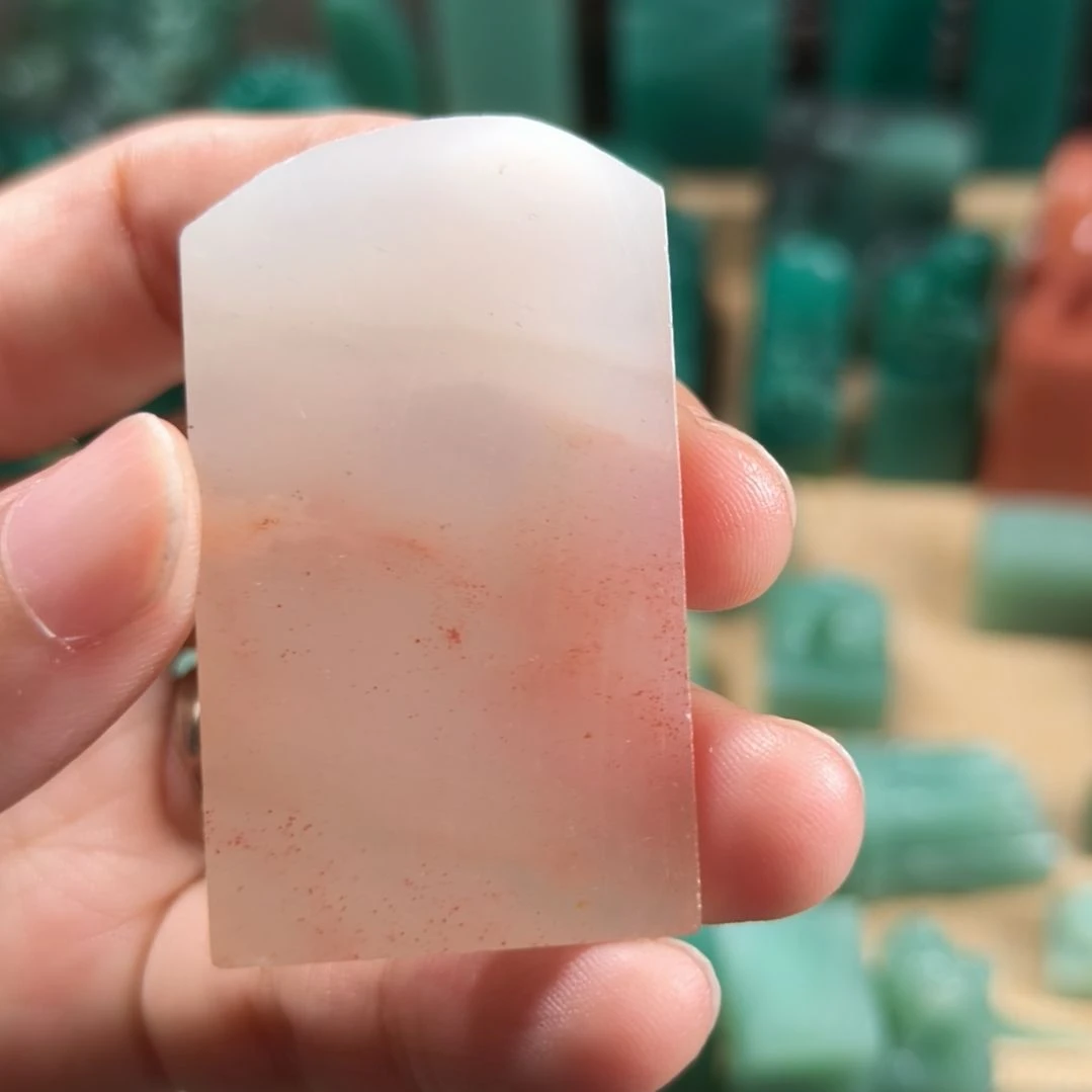 昌化石印石桃花牌子1