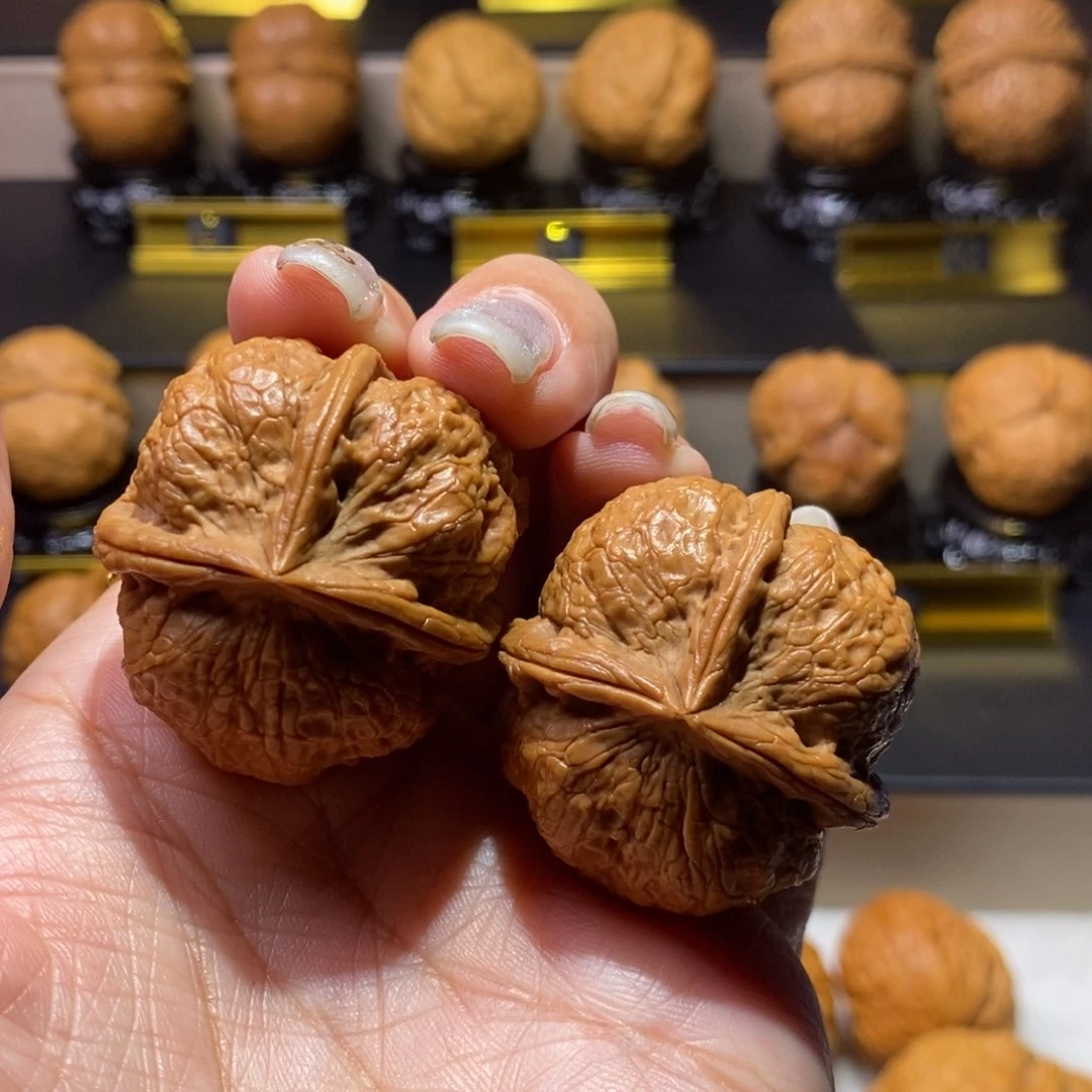 文玩核桃把件聚宝盆三棱37尺