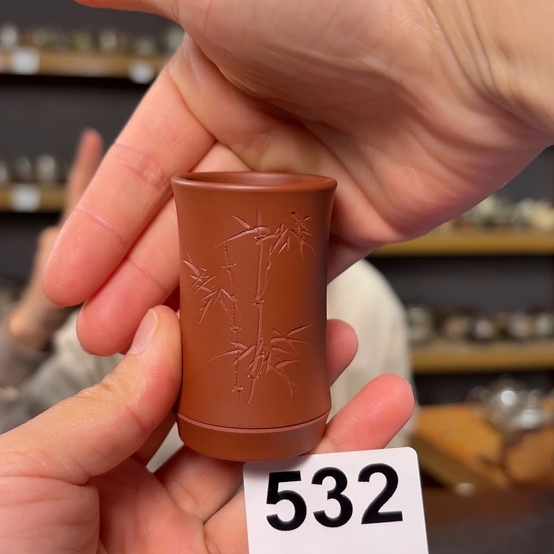 杯坭兴陶全手工原矿泥料杯