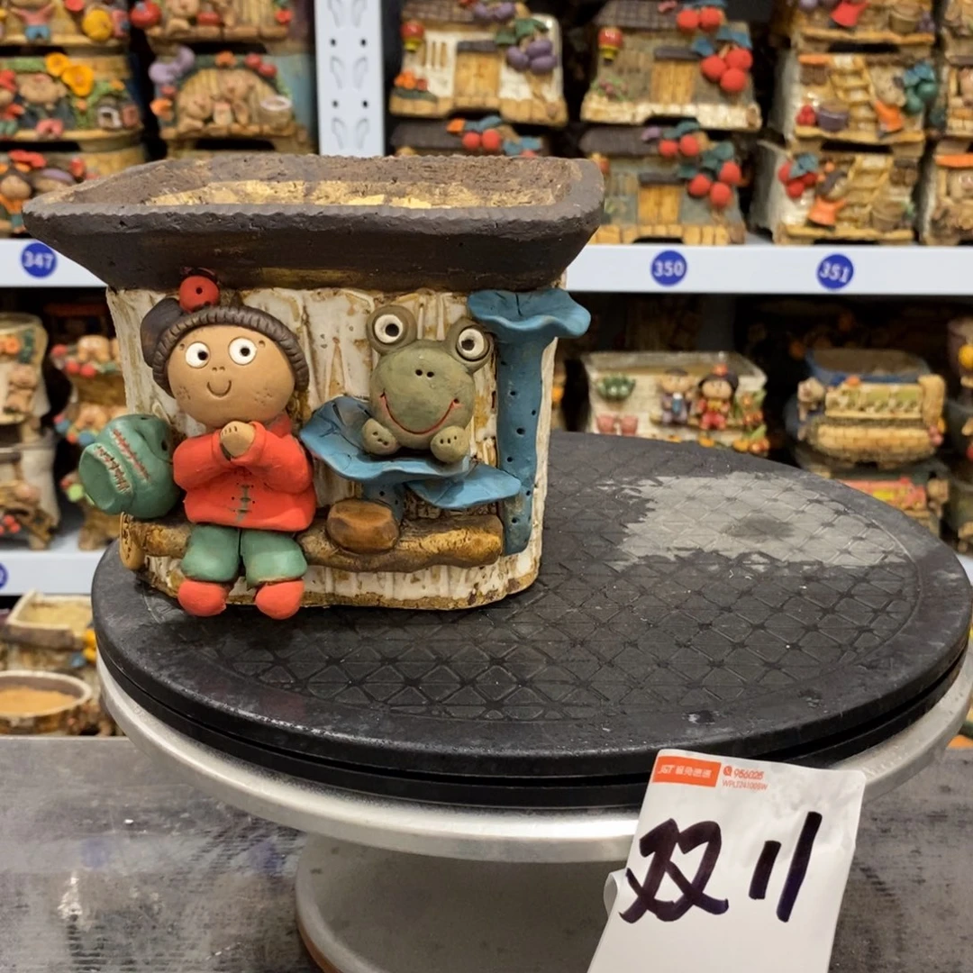 海***娟嘻哈粗陶手捏花盆