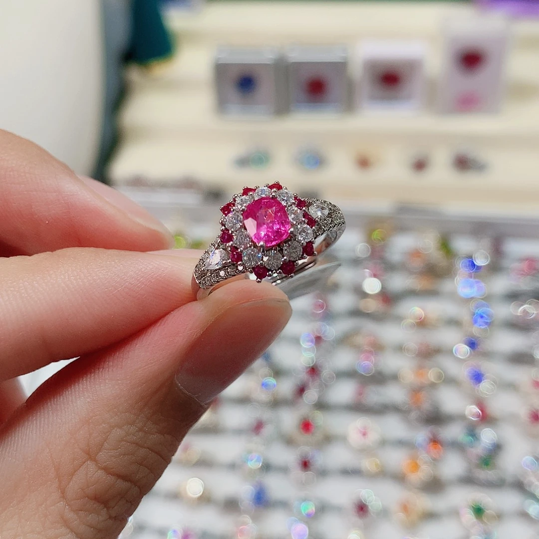 尖晶石戒指戒指银S925镶嵌