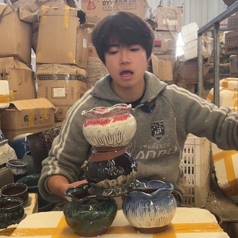 红陶宜兴紫砂花盆