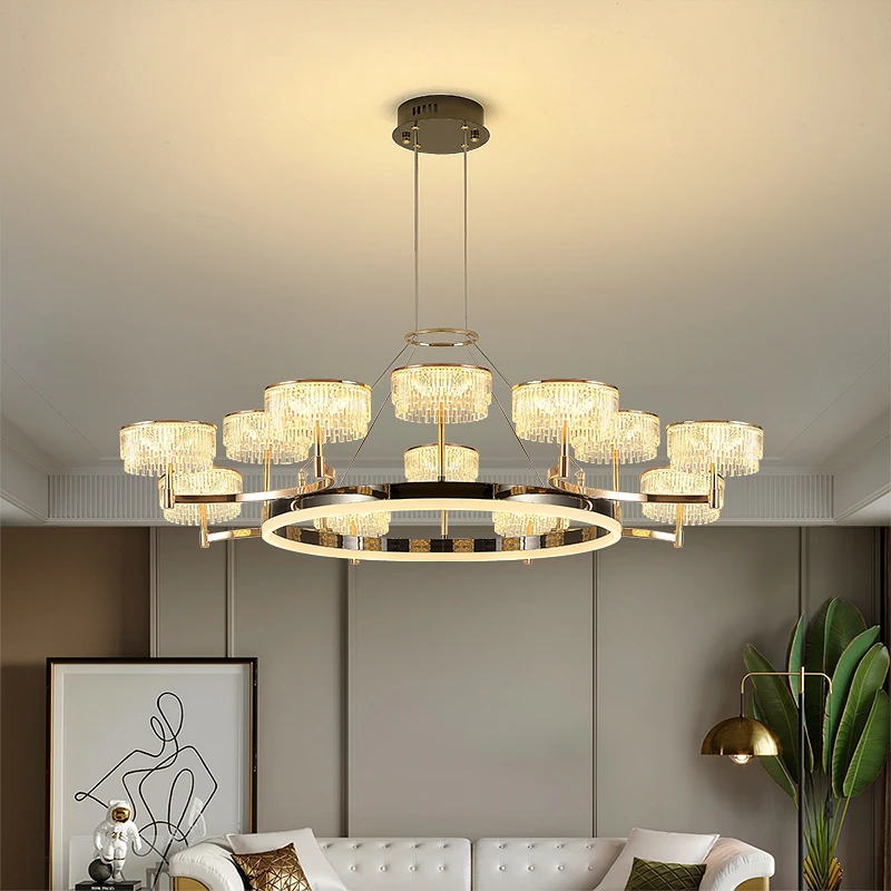 轻奢现代简约吊灯2025新款大厅餐厅卧室商业餐吧全光谱护眼灯饰