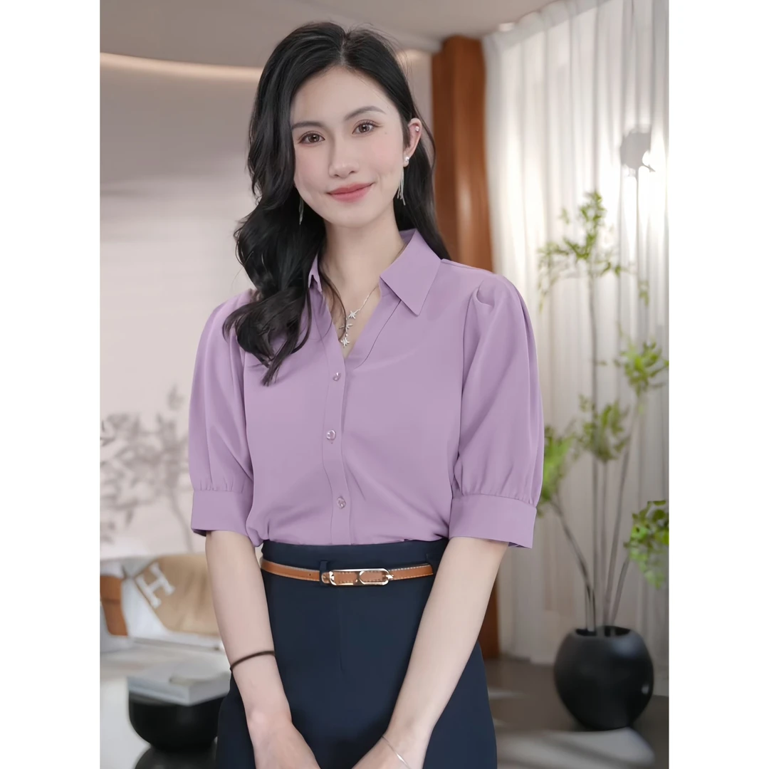 MAN BEI/曼·贝【啾啾专属】衬衫职业通勤气质时尚短袖衬衫8392115