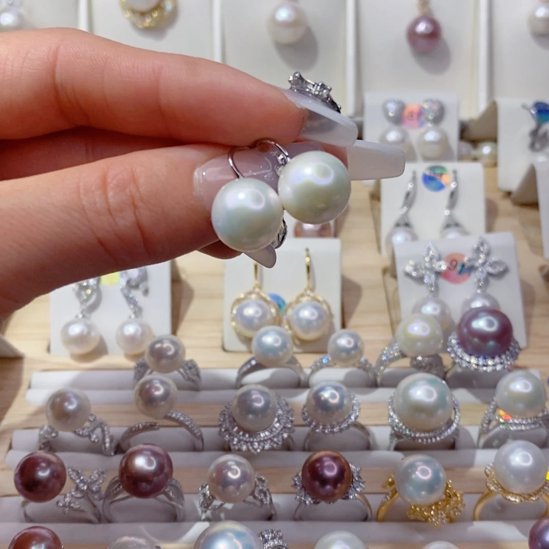 淡水珍珠耳饰合金