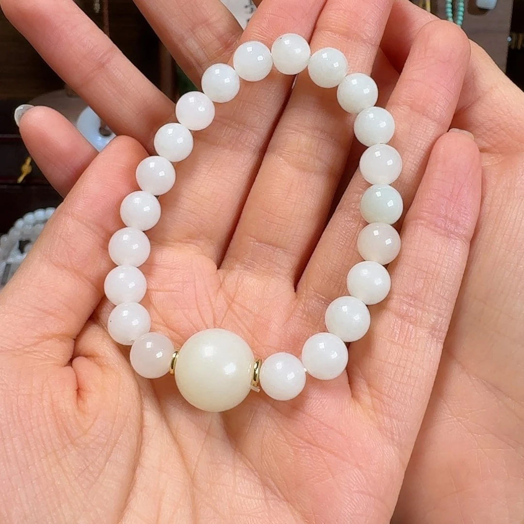 @***壳和田玉未镶嵌手链