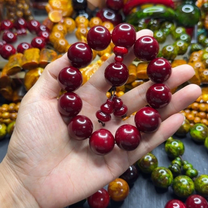 松木琥珀木文玩手串