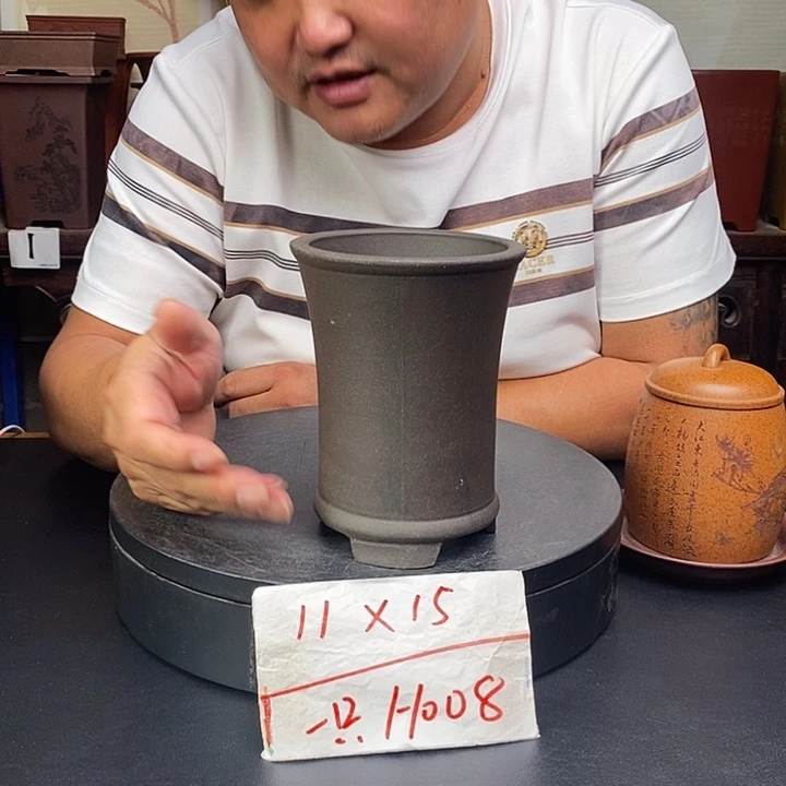 紫砂花盆货号一只H008