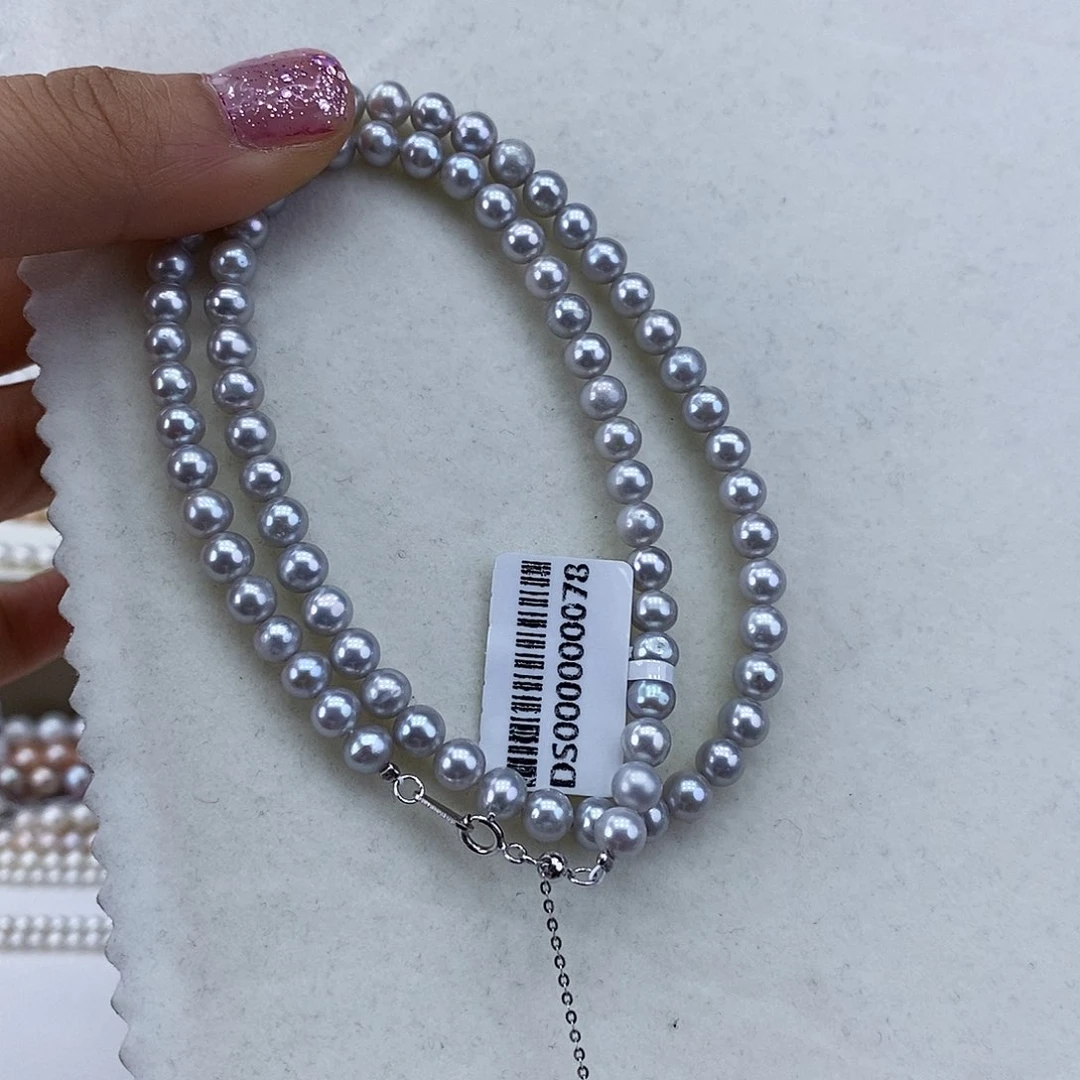 淡水珍珠颈饰银S925镶嵌➕5.6极光