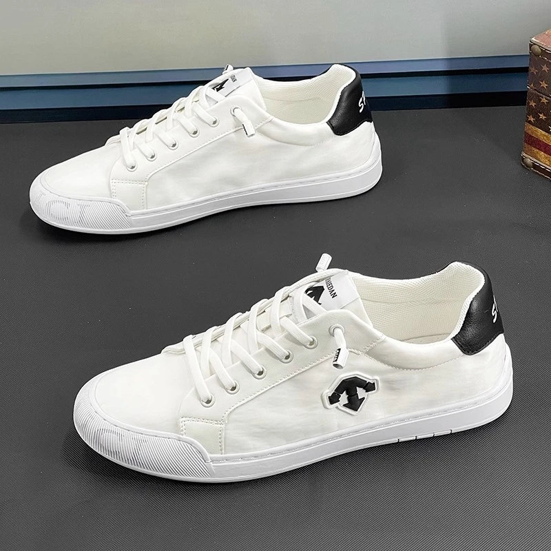 【香港QXWB&Shoes官方正品】2025夏季新款男布面时尚透气轻便小白鞋