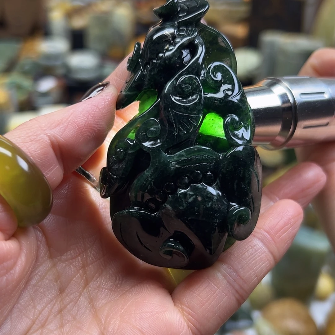 岫玉未镶嵌颈饰岫玉501如意手玩