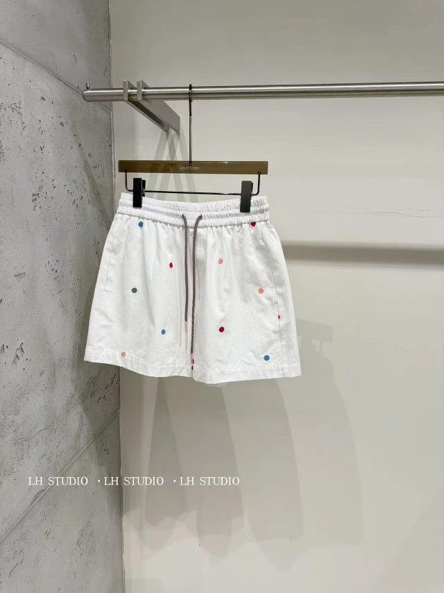 夏季抽绳波点短裤8285
