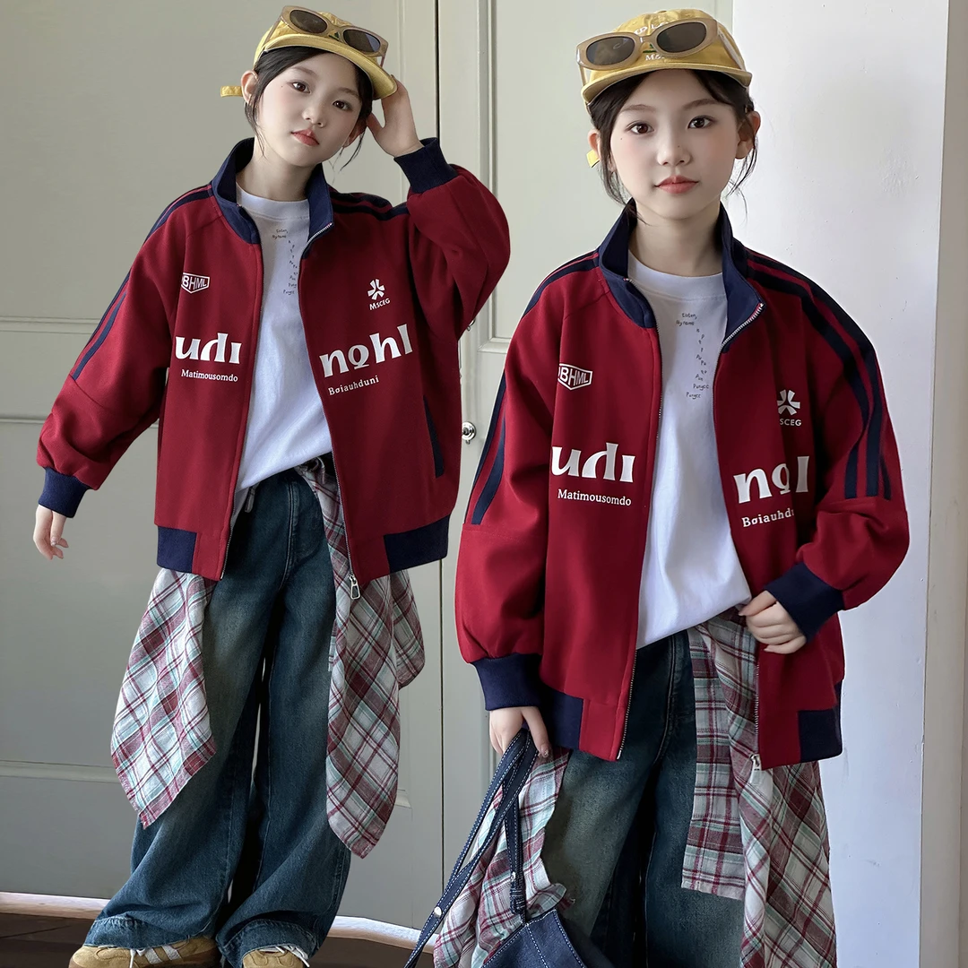 女童春秋款夹克外套2025新款秋装洋气棒球服女大童超好看秋季上衣