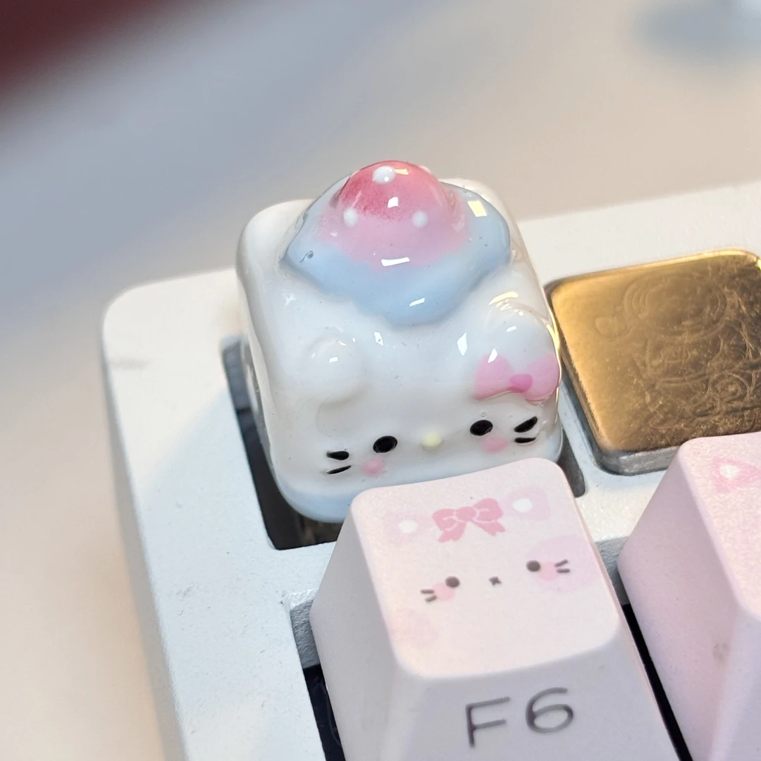 【KT蓝色草莓蛋糕】纯手绘个性键帽！