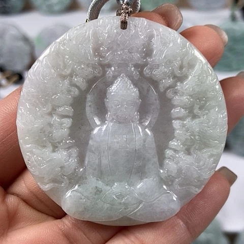 翡翠颈饰未镶嵌九龙大日如来福利