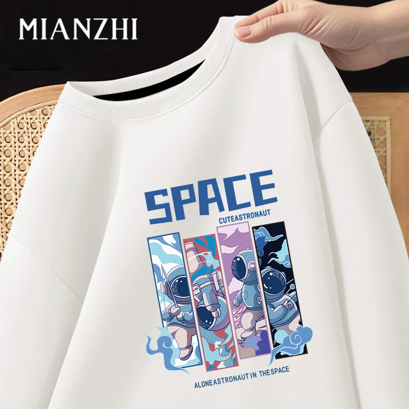 棉致卫衣男2025新款爆款宽松圆领内搭打底衫大码无帽上衣ins小众