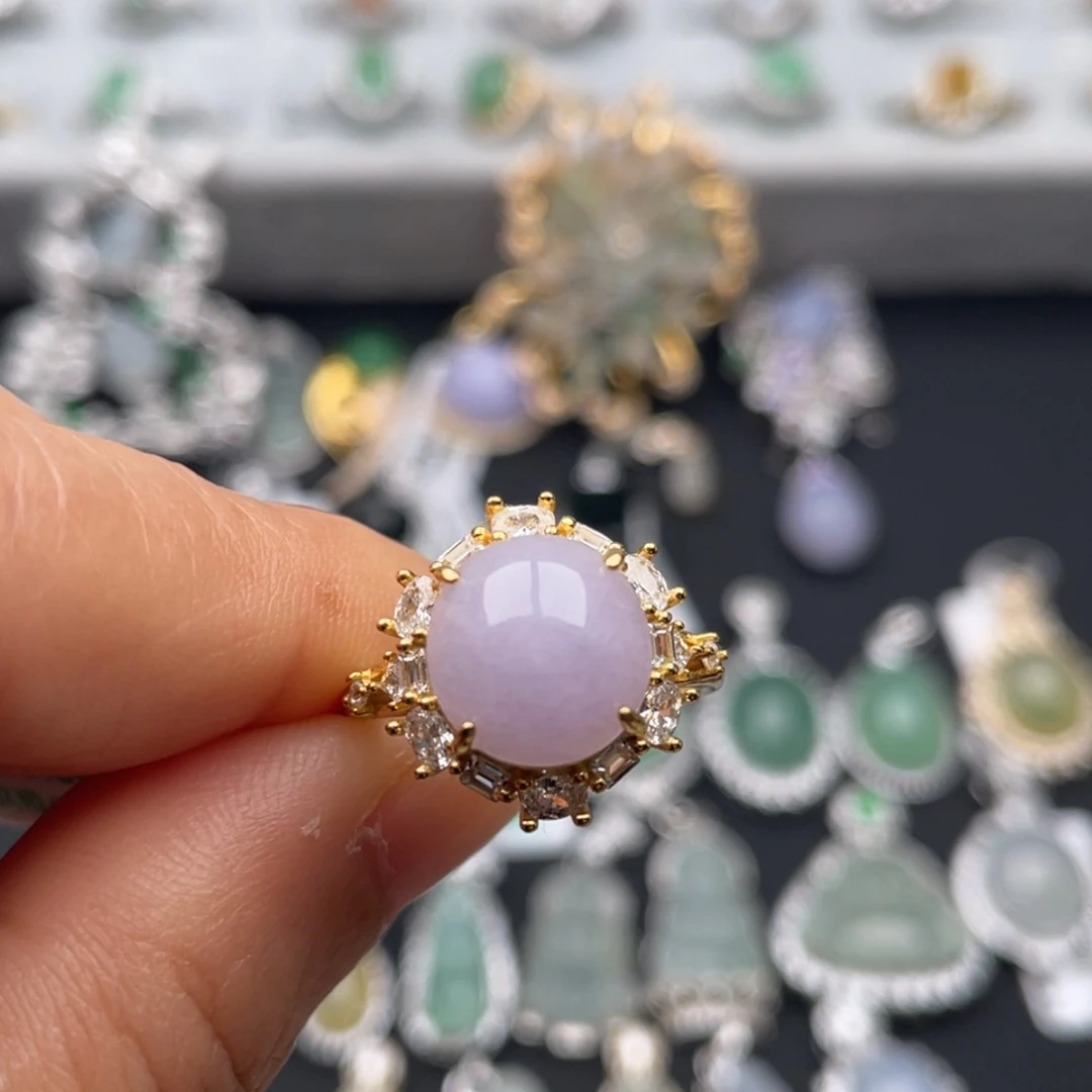 翡翠银S925镶嵌吊坠(不含链)