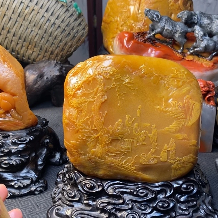 老挝石寿山石雕刻