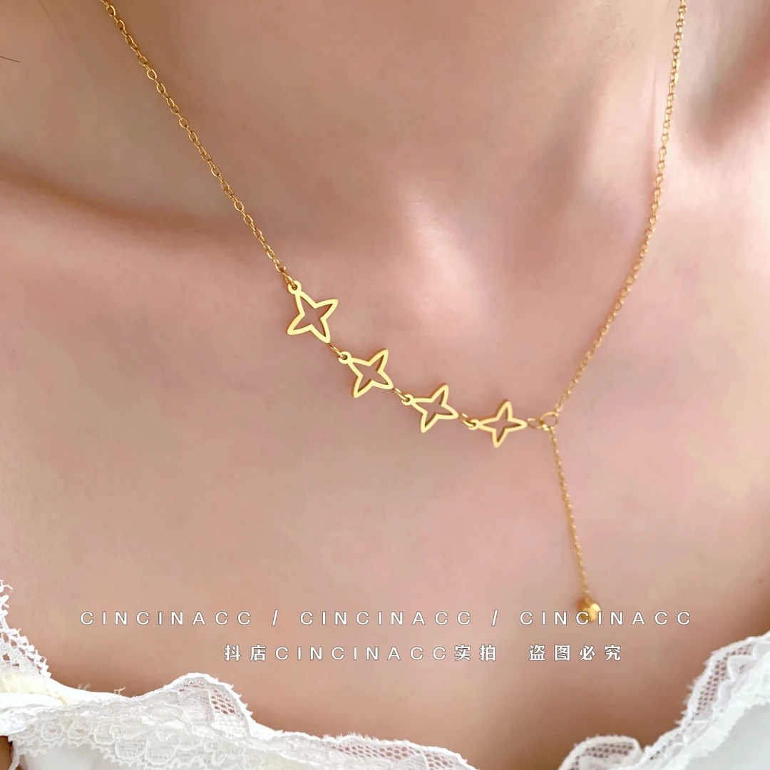 钛钢项链 洗澡可佩戴~不掉色新款项链女小众设计高级感锁骨链颈链