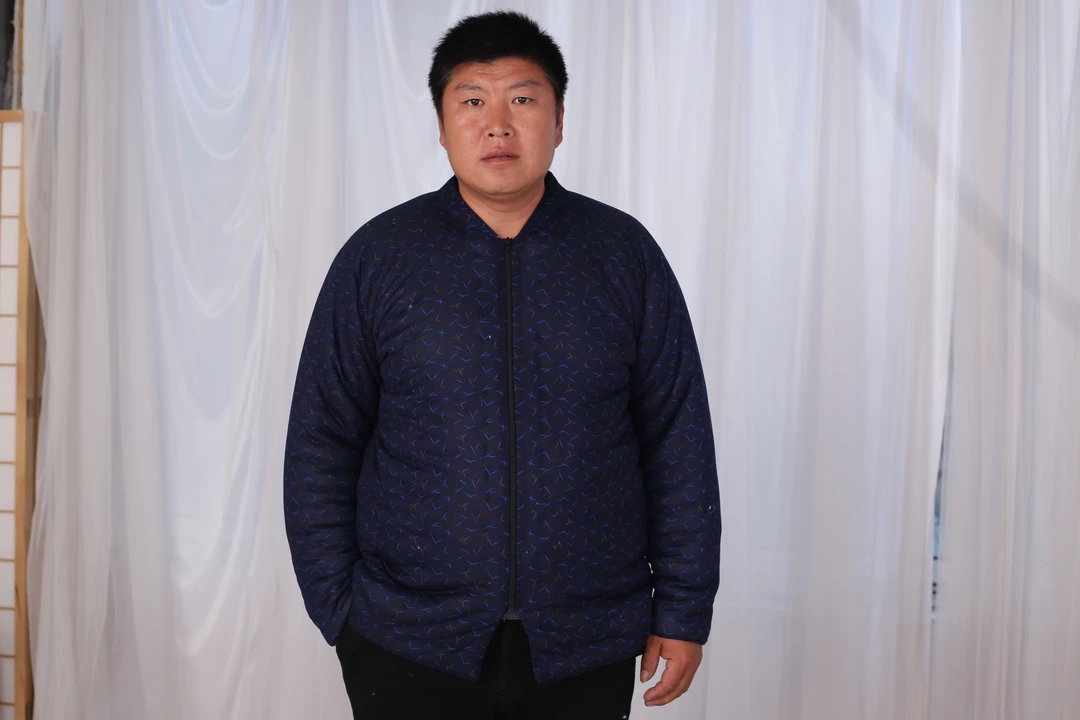 男式成品【中厚款】手工棉花棉袄户外蓝色时尚男款休闲保暖冬季