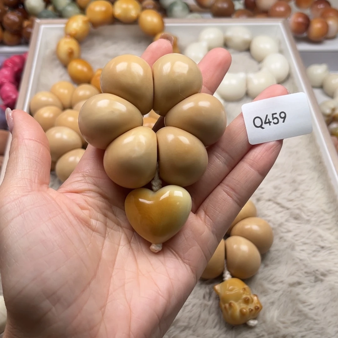 手串菩提根/象牙果?***?Q459蒜瓣手捻风化28mm