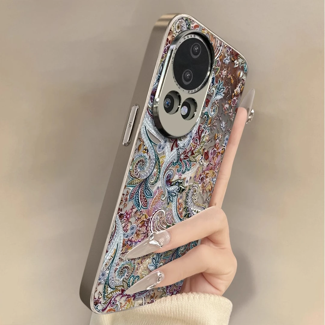 适用华为nova15pro手机壳复古花纹15Ultra全包镜头14防摔13中国风