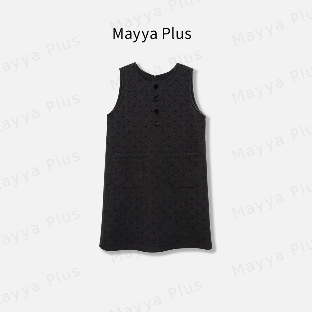 【波点千金】Mayya Plus麦芽定制轻奢气质显瘦款梭织连衣裙32447060