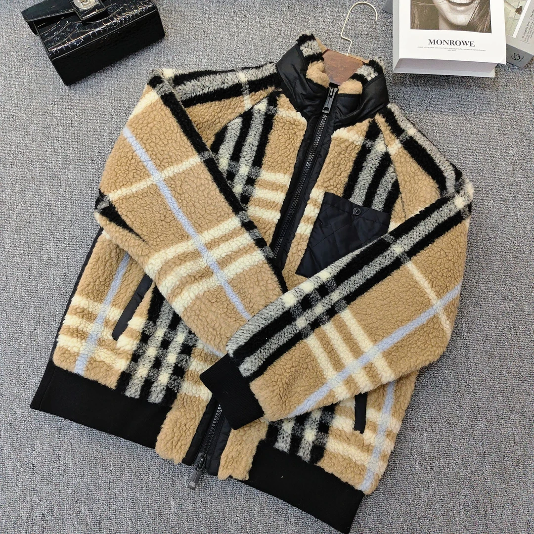未使用 BURBERRY/博柏利 格纹绒头提花外套 女款 /F1600415