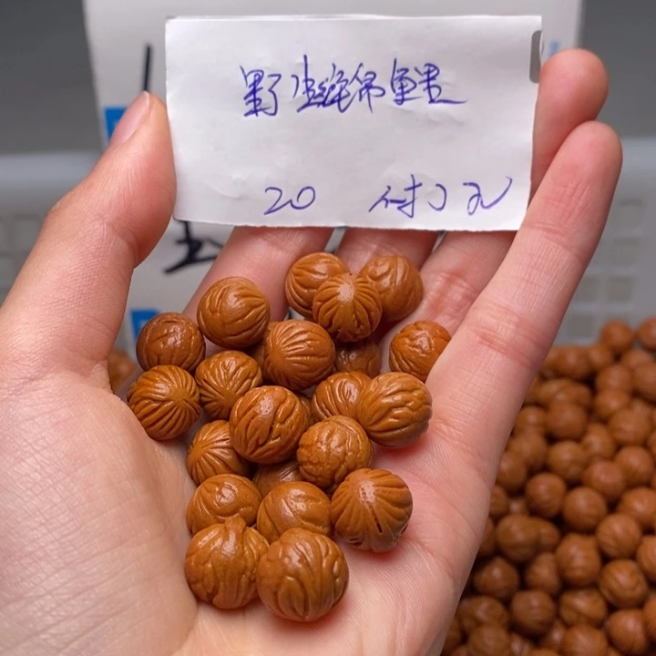 桃核手串12mm左右野生红锦鲤20颗（不打孔）