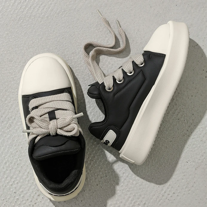 2025男鞋春秋新款时尚百搭休闲鞋厚底面包鞋百搭胖丁鞋增高鞋板鞋