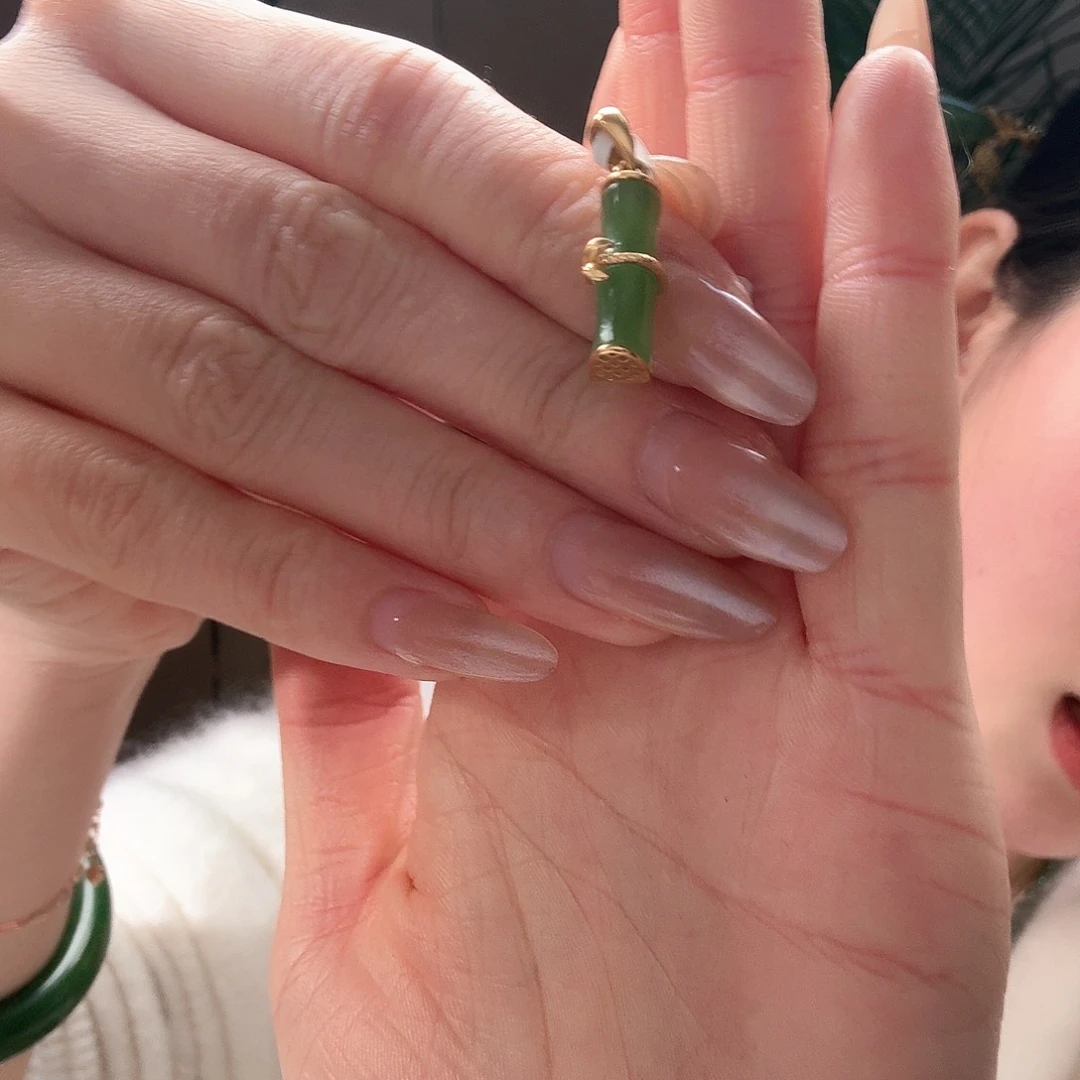 和田玉颈饰银S925镶嵌