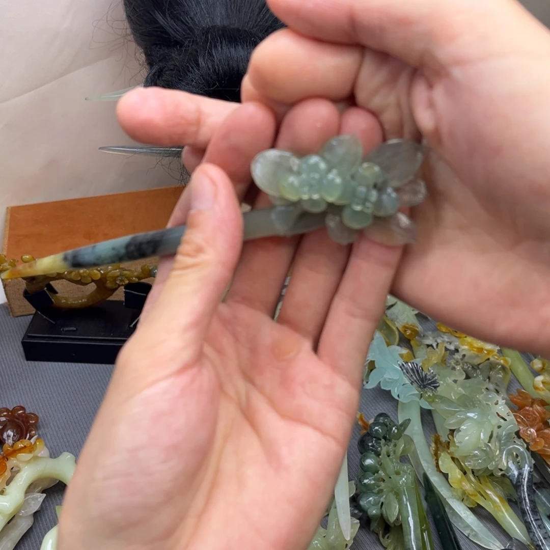 D***P蛇纹石玉未镶嵌发饰