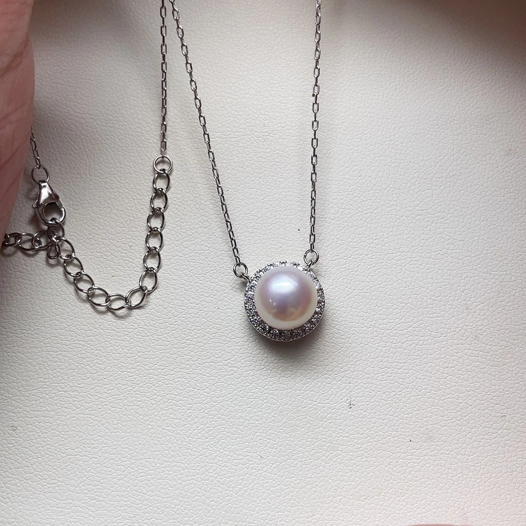 淡水珍珠银S925镶嵌套链