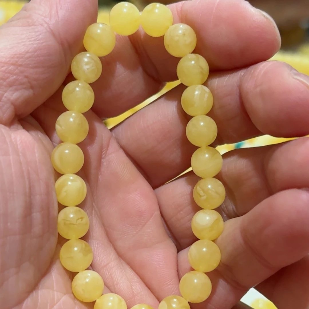 蜜蜡手串未镶嵌琥珀蜜蜡手串8mm+