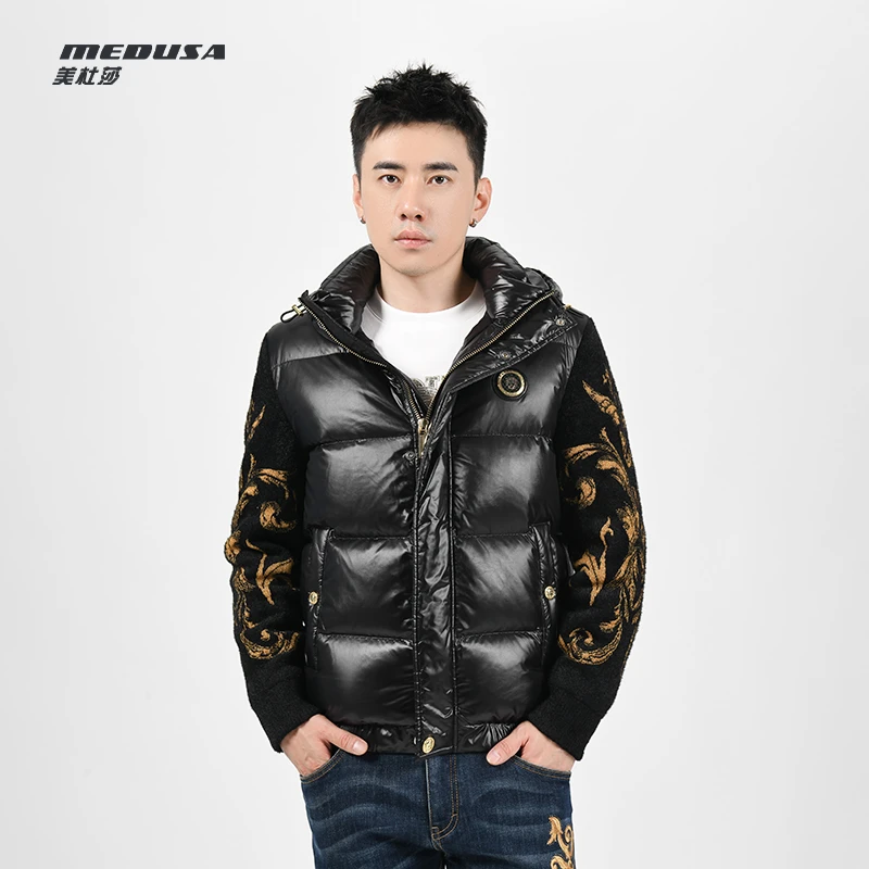 【90白鸭绒】美杜莎羽绒服男士秋冬大码新品防风保暖时尚外套23839