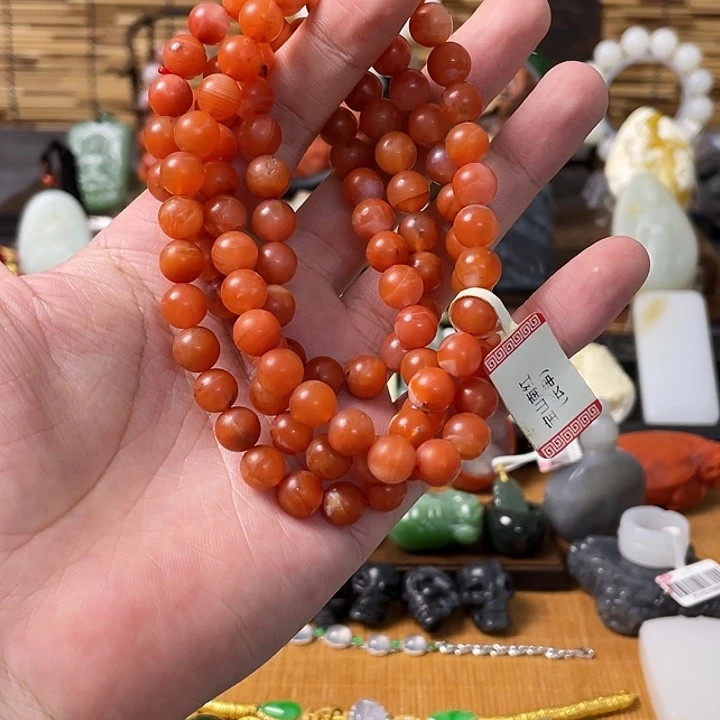 颈饰未镶嵌南红玛瑙手串