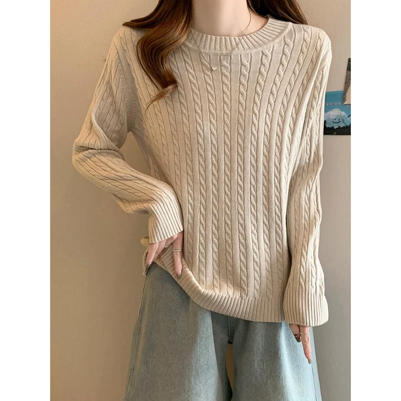 6949大码女装2024秋冬新款洋气针织衫上衣胖妹妹宽松毛衣打底衫