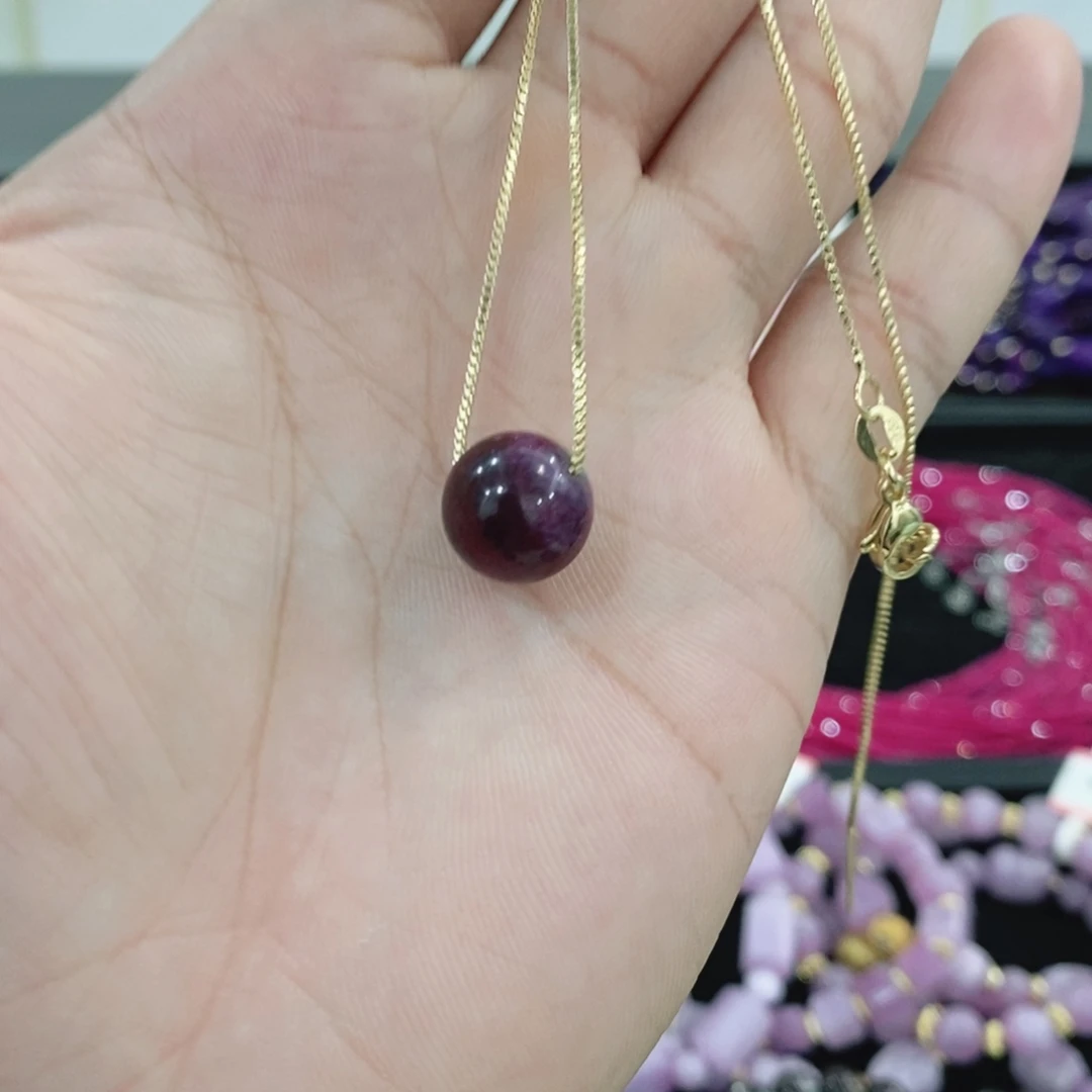 红宝石吊坠银S925镶嵌