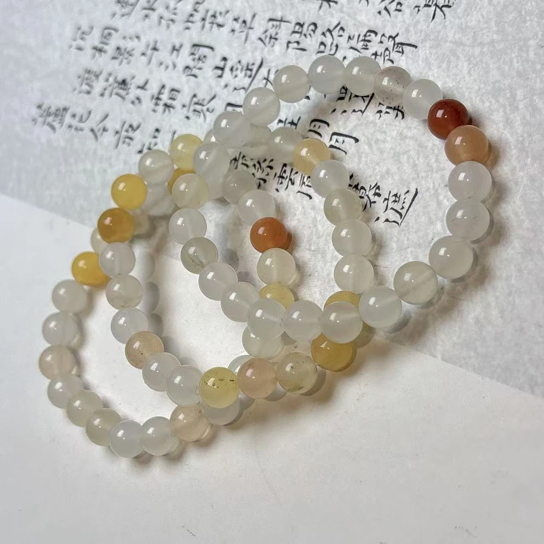 新疆金丝玉东陵玉蜜源卡10手串多样性发其一