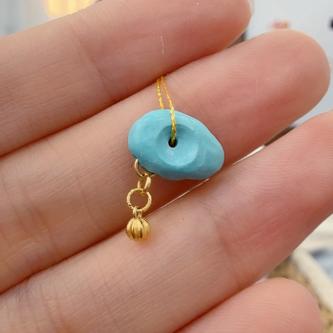 绿松石18K金镶嵌珠宝半成品