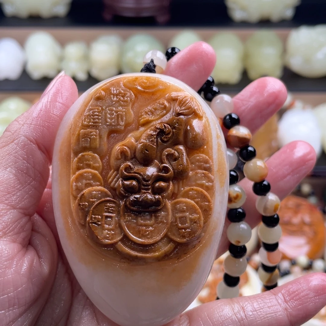 @***@石材古青石手把件