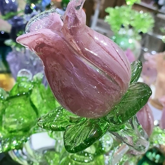 琉璃高度45厘米夜光琉璃玫瑰花